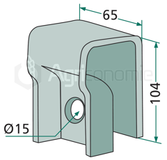 Bride 104 x 65 mm pour broyeur JF STOLL 2129-235X adaptable