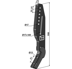 Dent pour décompacteur GREAT PLAINS P13012 adaptable - Blacksteel©