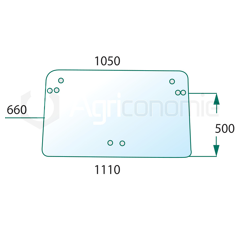 Pare-brise pour machine agricole CASE IH 1-34-571-301 adaptable