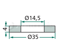Rondelle 35x4x14,5 pour broyeur AGROMEC adaptable 
