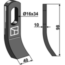 Fléau 98 x 40 x 10 mm pour broyeur GILBERS 802-001 adaptable