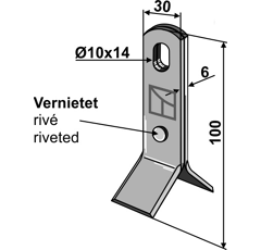 Couteau Y pour broyeur ZANON 68.3350012 adaptable - BlackSteel©