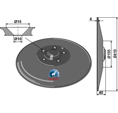 Disque lisse Ø410x4 mm pour semoir AMAZONE 961301 adaptable - Blacksteel©