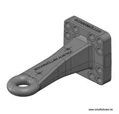 Ringzugöse, Ø 50 mm  160x160 mm, 12-Loch,Hitchring, DIN9678, Schwarz     