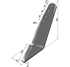 Gänsefußschar links für Grubber LEMKEN 3513301 – Nachbau