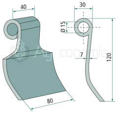 Fléau pour broyeur 120x80mm OMARVadaptable 