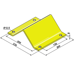 Bride supérieure 230 x 200 x 8 mm pour déchaumeur adaptable - BlackSteel©