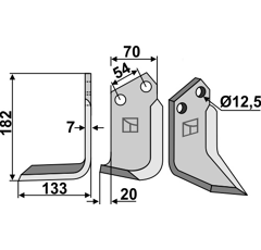 Lame gauche pour Fraise/Rotavator PEGORARO 2192 adaptable - Blacksteel©