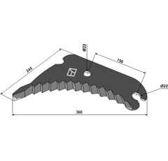 Lame pour presse à balle VICON VF0657.9559 adaptable - Blacksteel©