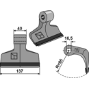 Marteau pour broyeur 137x40mm renforcé AGRICOM MKOA00211 Adaptable Blacksteel©