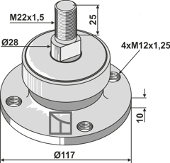 Palier pour déchaumeur MASCHIO GASPARDO F06160015R adaptable - BlackSteel©
