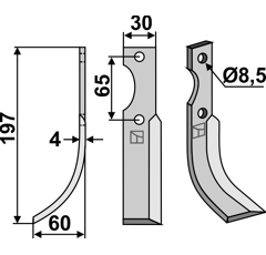 Lame gauche pour Fraise/Rotavator BERTOLINI 1233103 adaptable - Blacksteel©