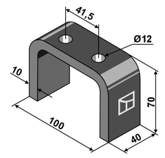 Dent 12 x 40 mm pour herse KULT KRESS K.FH 99021 adaptable - BlackSteel©