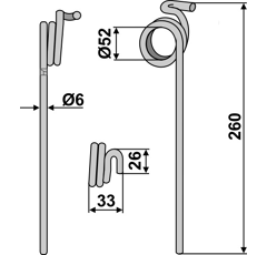 Griffe Ø6mm pour semoir FIONA C.140.002 adaptable