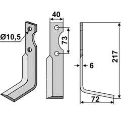 Fräsmesser Rechts 217 x 40 Pasbo Nachbau
