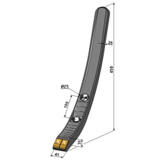 Schmales Hartmetall-Schar für Grubber PÖTTINGER – Nachbau