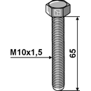 Boulon M10x1,5 x 85 mm pour bineuse adaptable - BlackSteel©