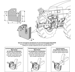 Halb-Automatik Aufnahmegabel für Fronthydraulik Kat. 2 180652GF200 