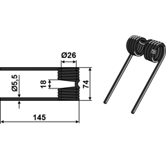 Dent de pick-up pour presse à balles KRONE 00 938 158 1 adaptable - BlackSteel©