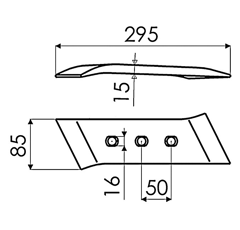 Pointe réversible droite pour charrue GREGOIRE ET BESSON 173332 origine