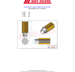 Filtre hydraulique adaptable HIFI FILTER SH62272