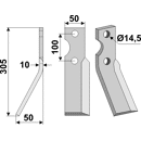 Rotorzinken,  A Links 305 x 50  Nachbau