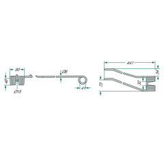 Dent pour faneuse FELLA 0292960 adaptable