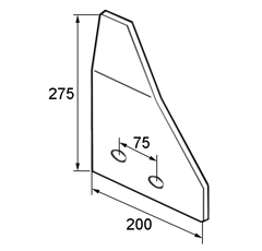 Aileron boulonné 200 x 275 gauche pour charrue NAUD 031194G adaptable