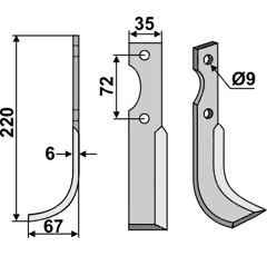 Fräsmesser Links 220 x 35 Casorzo CAS06L Nachbau