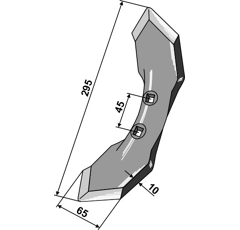 Soc d'extirpateur 295 x 10 mm adaptable - Blacksteel©