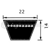 Correa trapezoidal para cosechadora MASSEY FERGUSON HCC54 adaptable