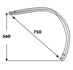 Dent flexible 560 x 750 mm pour chisel adaptable