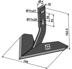 Soc à ailette 140 mm pour bineuse MONOSEM adaptable