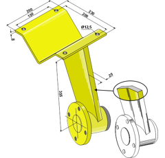 Verstärkter Scheibenhalter vorn 355 mm – Nachbau
