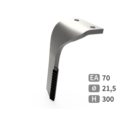 Dent de herse rotative Gauche carbure triangulaires LEMKEN 3377013 adaptable