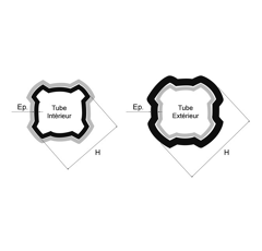 Tube quadrilobe sft exterieur 58,2x3,25 mm - lg 1000 mm | BONDIOLI
