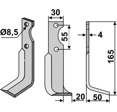 Fräsmesser Rechts 165 x 30 M.A.B. Bocchini Nachbau