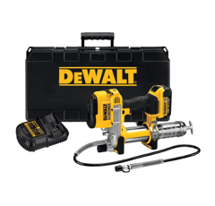 Pompe à graisse DeWalt livrée en coffret avec une batterie 18V 4AH et chargeur universel