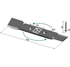 Couteau pour broyeur RÖLL 690620 adaptable - Blacksteel©