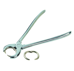 Pince pose pour anneaux en acier nickelé pour porcs - KAMER