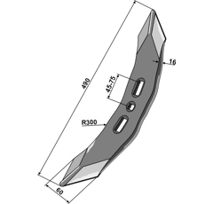 Soc étroit 490 x 60 mm KÖCKERLING 506008 adaptable - BlackSteel©