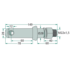 Piton catégorie 2 - Ø 28 mx 149 mm adaptable