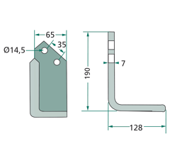 Fräsmesser links 190 x 128 mm KRONE 035435.0 - Nachbau
