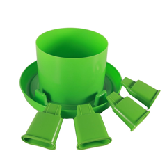 Lot de 4 pieds abreuvoir double cylindre ligne vert - CHICK'A