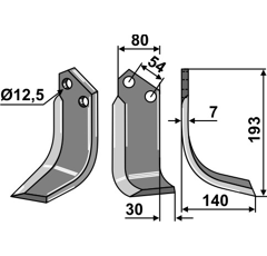 Fräsmesser Rechts 193 x 70 Badalini Nachbau