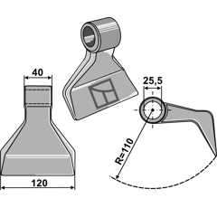 Marteau pour broyeur QUIVOGNE CTX25110 adaptable - BlackSteel©