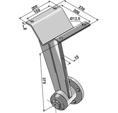 Verstärkter Scheibenhalter hinten 80 x 80 mm – Nachbau  