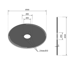 Coutre circulaire Ø 300 mm épaisseur 5 mm