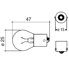 Glühlampe P21W 21 W für Landmaschine CASE IH - DAVID BROWN - DEUTZ-FAHR 57M7014 Nachbau