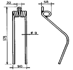 Dent pour faneuse DEUTZ-FAHR 079130107 origine